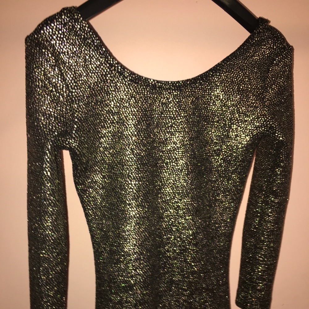 Gold Shimmer Scoop Back Shirt